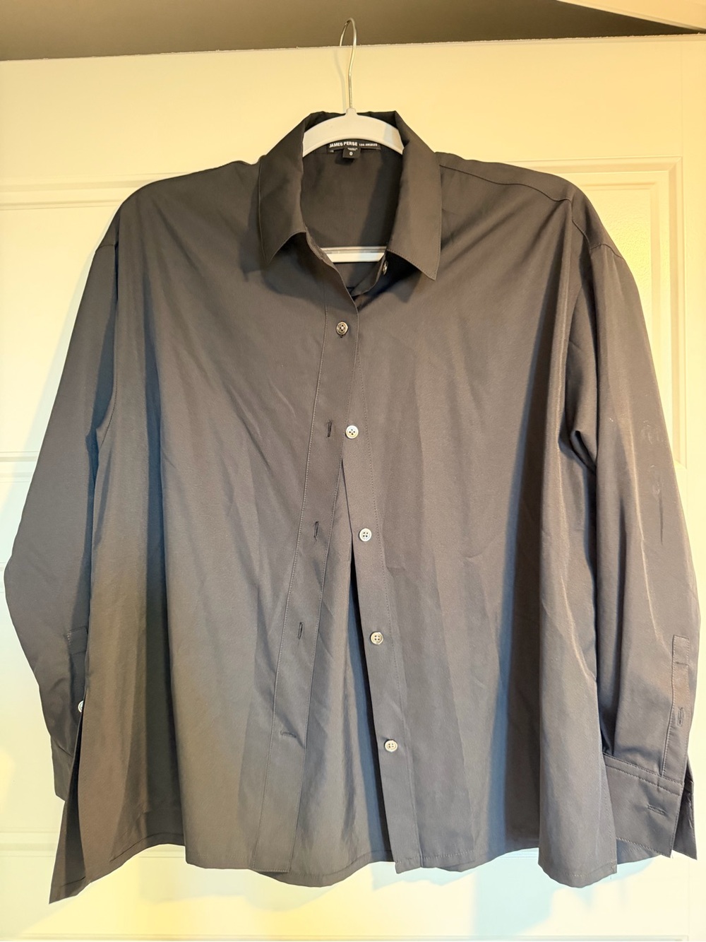 James Perse women's black Button-Up Dress Shirt